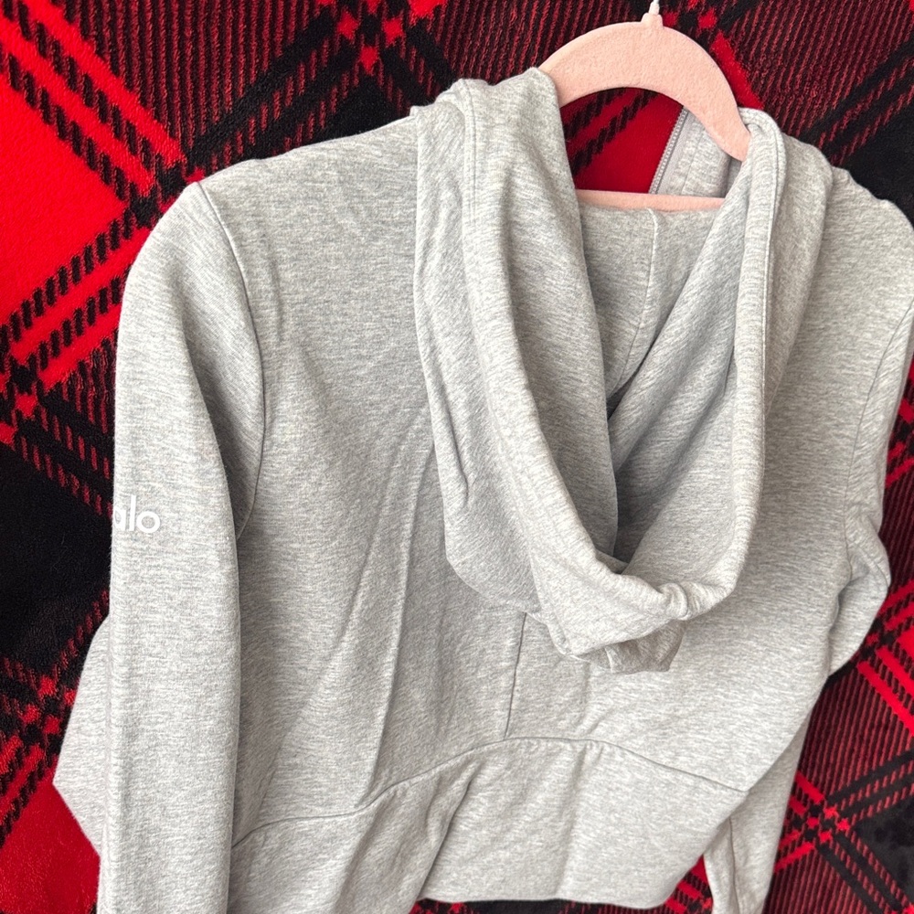 ALO Yoga Gray Sway Full Zip Hoodie - Picture 7 of 11